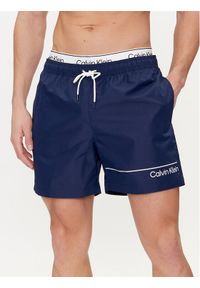 Calvin Klein Swimwear Szorty kąpielowe KM0KM00957 Granatowy Regular Fit. Kolor: niebieski. Materiał: syntetyk