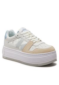 Calvin Klein Jeans Sneakersy Bold Platf Low Lace Mix Nbs Dc YW0YW01432 Biały. Kolor: biały. Materiał: skóra