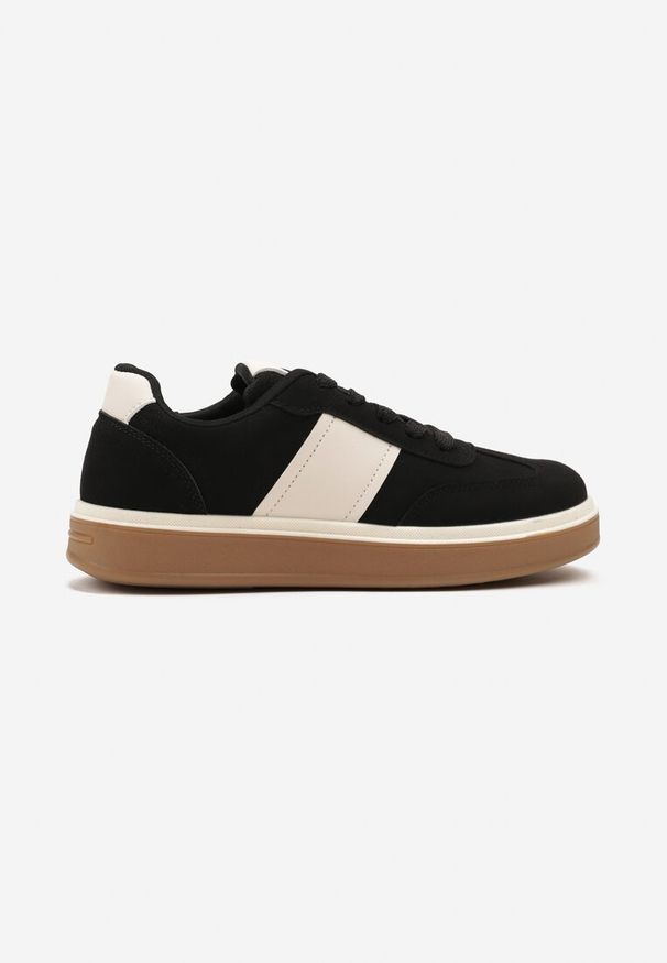 Renee - Czarne Sneakersy na Kauczukowej Podeszwie Claside. Kolor: czarny. Materiał: kauczuk