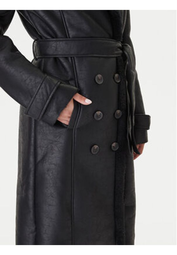 BARDOT - Bardot Płaszcz przejściowy 59622JB1 Czarny Regular Fit. Kolor: czarny. Materiał: skóra