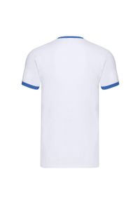 FRUIT OF THE LOOM - T-shirt Męski Ringer. Kolor: biały, wielokolorowy, niebieski