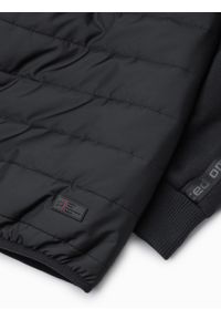 Ombre Clothing - Kurtka męska z łączonych tkanin - czarna V1. Kolor: czarny. Materiał: tkanina. Styl: sportowy #7