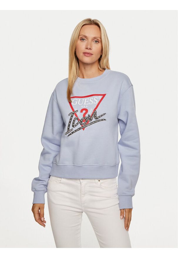 Guess Bluza W4YQ25 KB681 Różowy Regular Fit. Kolor: różowy. Materiał: bawełna, syntetyk