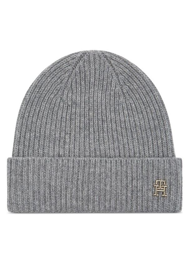 TOMMY HILFIGER - Tommy Hilfiger Czapka Cashmere Chic Beanie AW0AW15321 Szary. Kolor: szary. Materiał: kaszmir