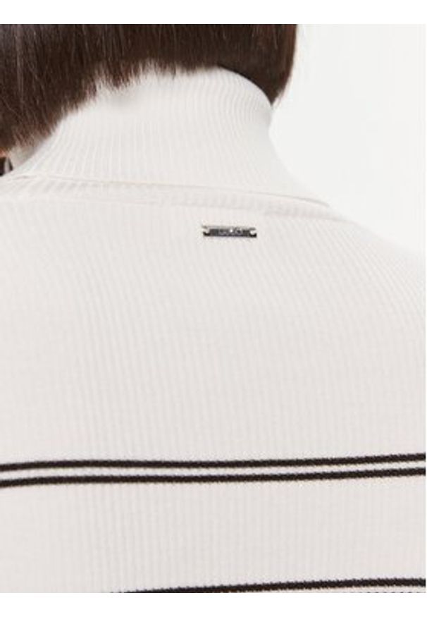 Liu Jo Golf MF3002 MS99E Biały Slim Fit. Typ kołnierza: golf. Kolor: biały. Materiał: syntetyk, wiskoza