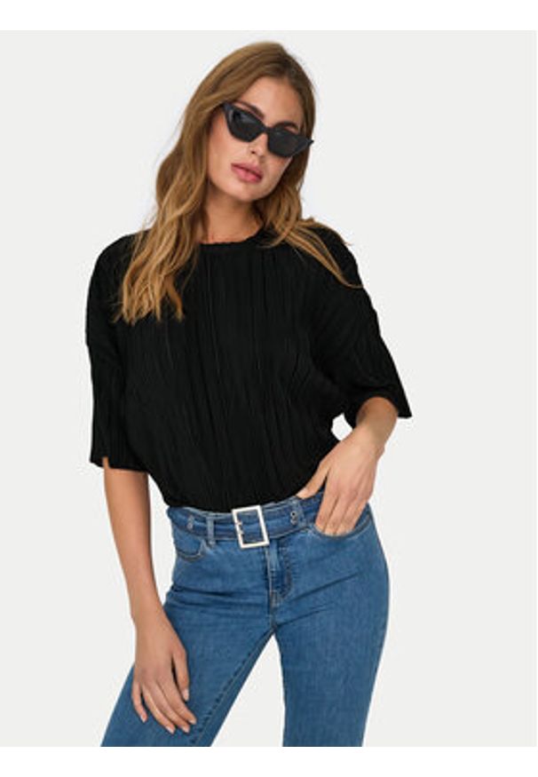 only - ONLY Bluzka Ravenna 15318506 Czarny Regular Fit. Kolor: czarny. Materiał: syntetyk