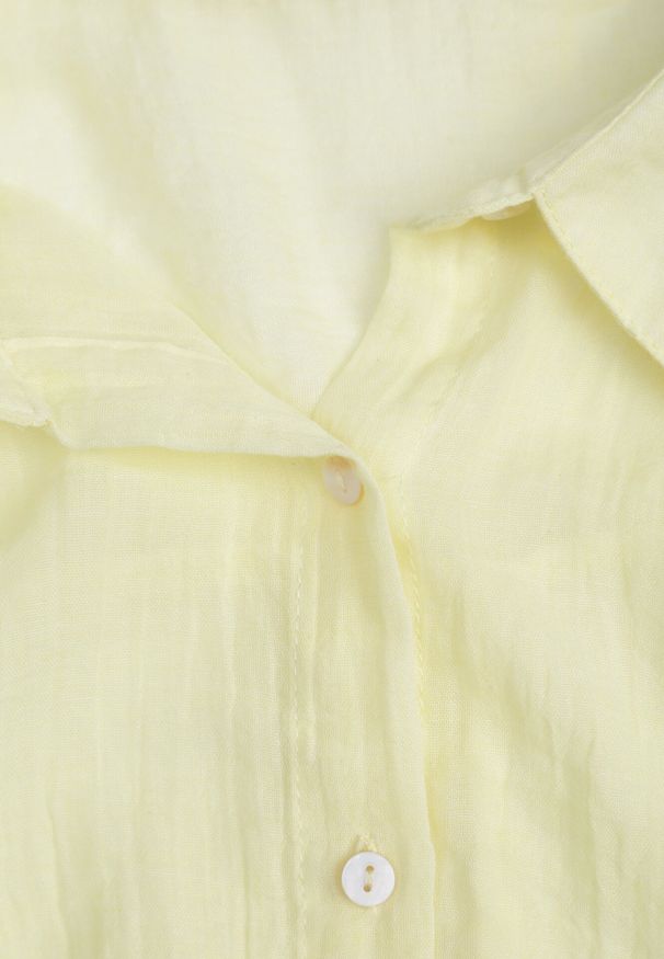 Born2be - Żółta Zwiewna Koszula Letnia Oversize z Bawełny o Nietoperzowym Kroju Canomela. Okazja: na co dzień. Kolor: żółty. Materiał: bawełna. Wzór: gładki. Sezon: lato. Styl: casual, elegancki
