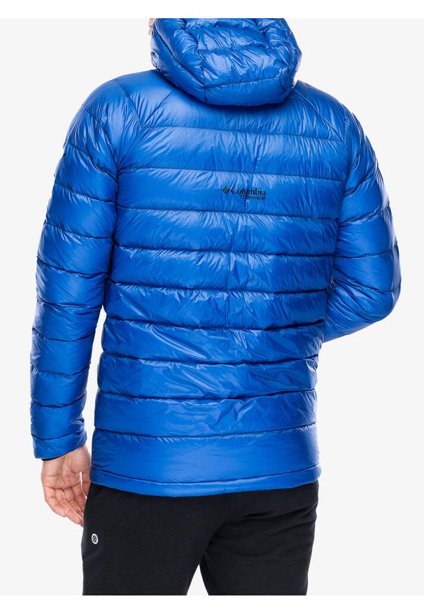 columbia - Kurtka puchowa męska Columbia Arctic Crest Down Hooded Jacket. Kolor: niebieski. Materiał: puch