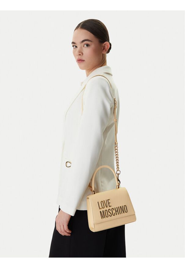 Love Moschino - LOVE MOSCHINO Torebka JC4024PP1OKD0129 Beżowy. Kolor: beżowy. Materiał: skórzane