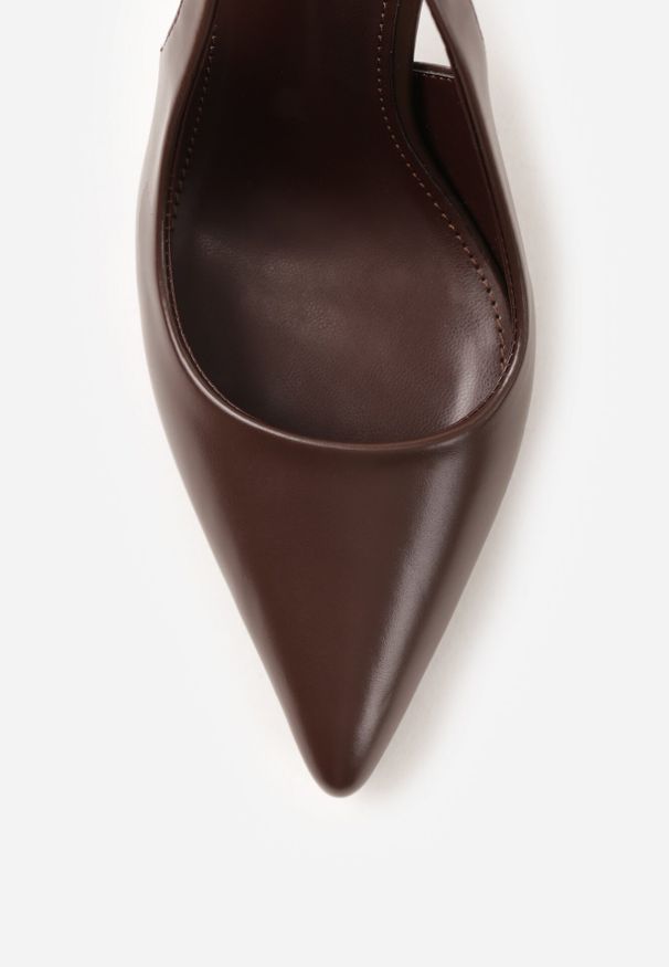 Born2be - Brązowe Sandały na Szpilce z Odkrytą Piętą Brennessa. Okazja: na wesele, na co dzień, na ślub cywilny. Kolor: brązowy. Materiał: jeans. Obcas: na szpilce. Styl: casual, elegancki