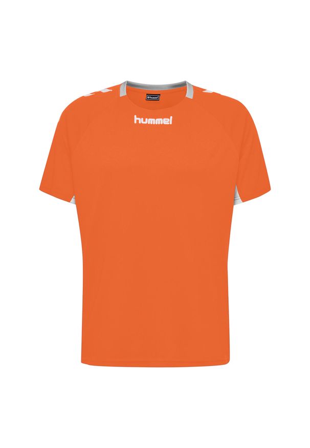 Koszulka sportowa z krótkim rękawem męska Hummel Core Team Jersey S/S. Kolor: wielokolorowy, pomarańczowy, czarny, żółty. Materiał: jersey. Długość rękawa: krótki rękaw. Długość: krótkie
