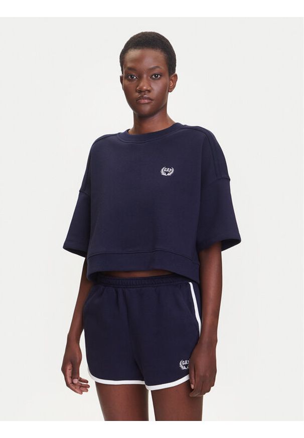 GAP - Gap Bluza 778442-00 Granatowy Oversize. Kolor: niebieski. Materiał: bawełna