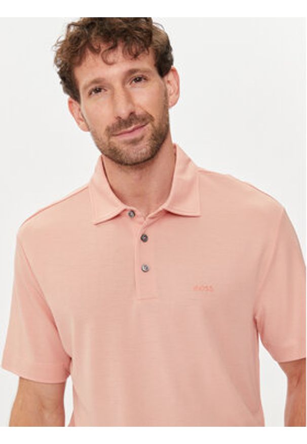 BOSS - Boss Polo Press 55 50508830 Różowy Regular Fit. Typ kołnierza: polo. Kolor: różowy. Materiał: wiskoza