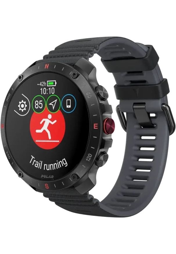POLAR - Zegarek sportowy Polar Grit X2 Pro Czarny (GRIT X2 PRO BLK/BLK S-L). Kolor: czarny. Materiał: polar. Styl: sportowy