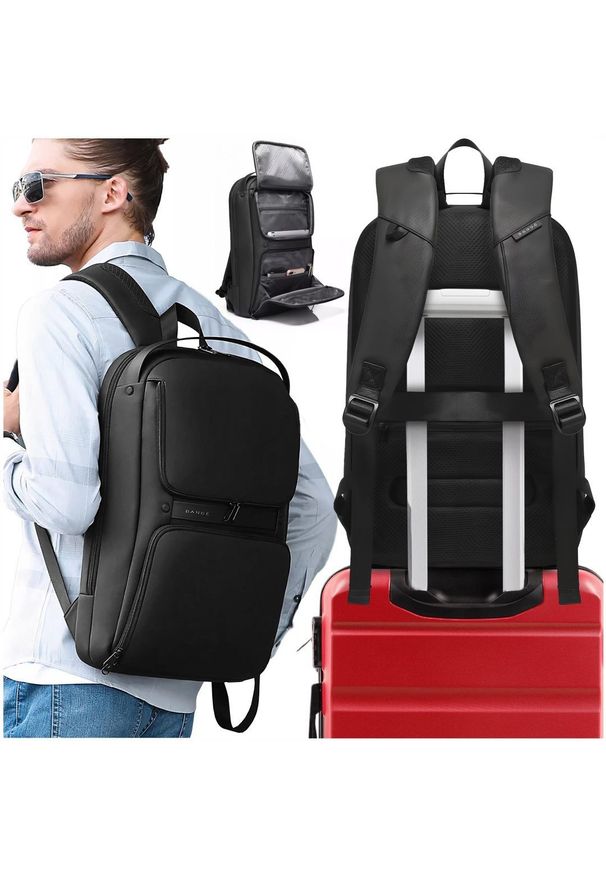 Plecak Bange Plecak wodoodporny Bange torba na laptopa 15.6" akcesoria podróżny 48x30x12.5 cm do pracy szkoły samolotu męski damski USB i USB