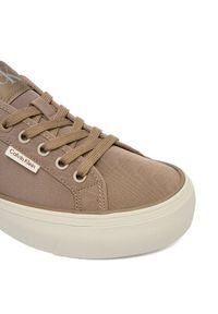 Calvin Klein Sneakersy Vulc Flatform Lace Up Moire YW0YW02012 Brązowy. Kolor: brązowy. Materiał: materiał #6