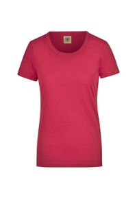 GLENMUIR - Koszulka Vintage Damska James & Nicholson z Bawełny. Kolor: czerwony. Materiał: bawełna. Sport: piłka nożna #1