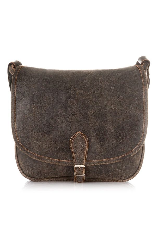 Skórzana torba listonoszka damska vintage PAOLO PERUZZI GA301 j.brązowa. Kolor: brązowy. Materiał: skórzane. Styl: vintage