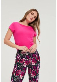 MOODO - Bawełniany t-shirt fuksjowy. Materiał: bawełna #1