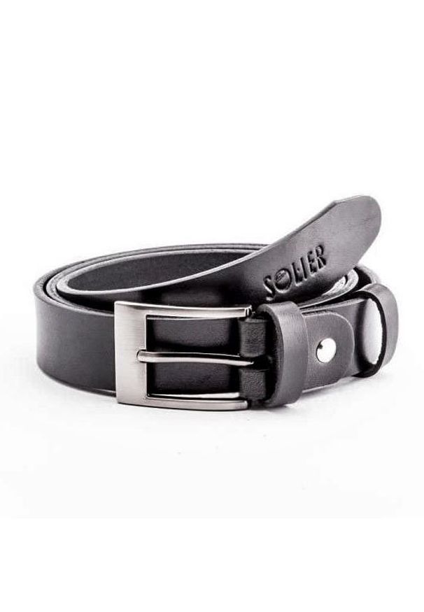 Czarny pasek Solier w paski, elegancki