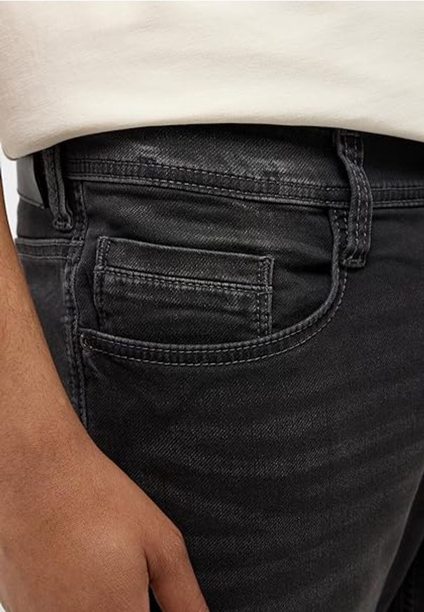 Mustang - Męskie Spodnie Jeansowe MUSTANG Oregon Slim K Denim Black 1015871 4000 503