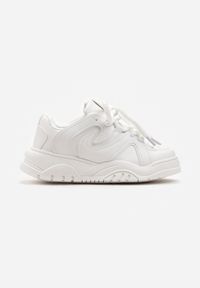Renee - Białe Sneakersy na Platformie z Grubymi Sznurówkami Imyria. Kolor: biały. Obcas: na platformie #2