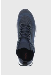 Hugo Buty kolor granatowy. Nosek buta: okrągły. Zapięcie: sznurówki. Kolor: niebieski. Materiał: włókno, guma #4