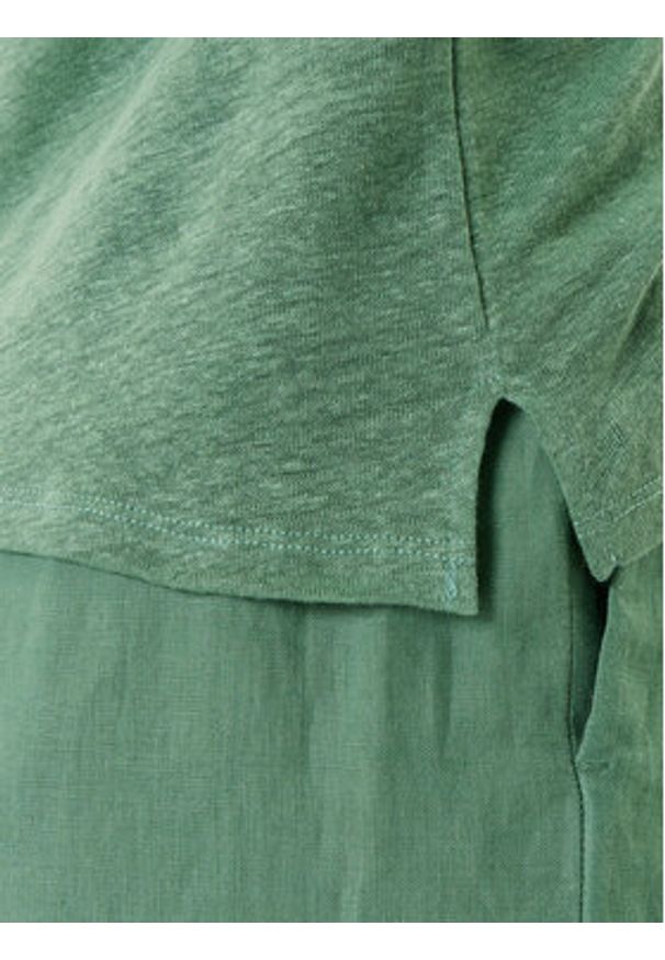 United Colors of Benetton - United Colors Of Benetton Bluzka 37UJD109X Zielony Regular Fit. Kolor: zielony. Materiał: len