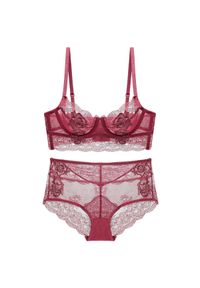 Intica - Komplet bielizny z koronką na romantyczne wieczory Sherilyn. Kolor: czerwony. Materiał: koronka. Wzór: koronka #1
