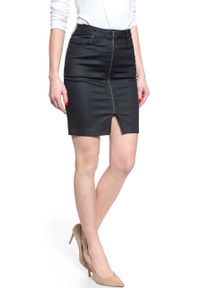 Lee - SPÓDNICA JEANSOWA LEE HIGH WAIST ZIP SKIRT COATED LEOLA L38DDPAH. Stan: podwyższony. Materiał: jeans. Długość: długie