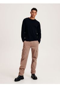 Reserved - Bawełniany sweter - czarny. Kolor: czarny. Materiał: bawełna #1
