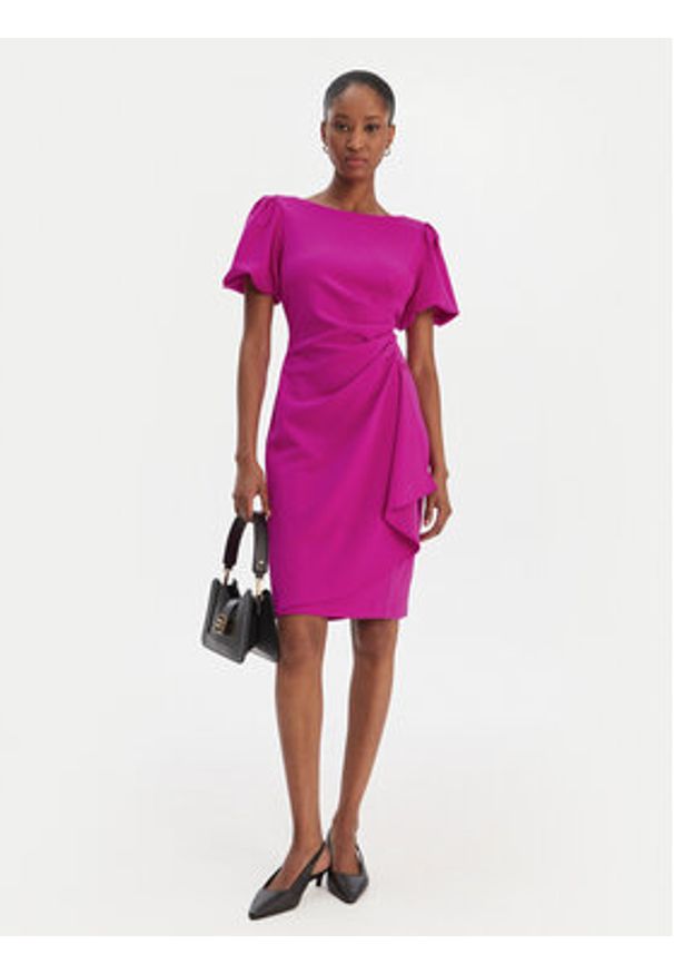 DKNY Sukienka koktajlowa DD6A1020 Różowy Slim Fit. Kolor: różowy. Materiał: syntetyk. Styl: wizytowy