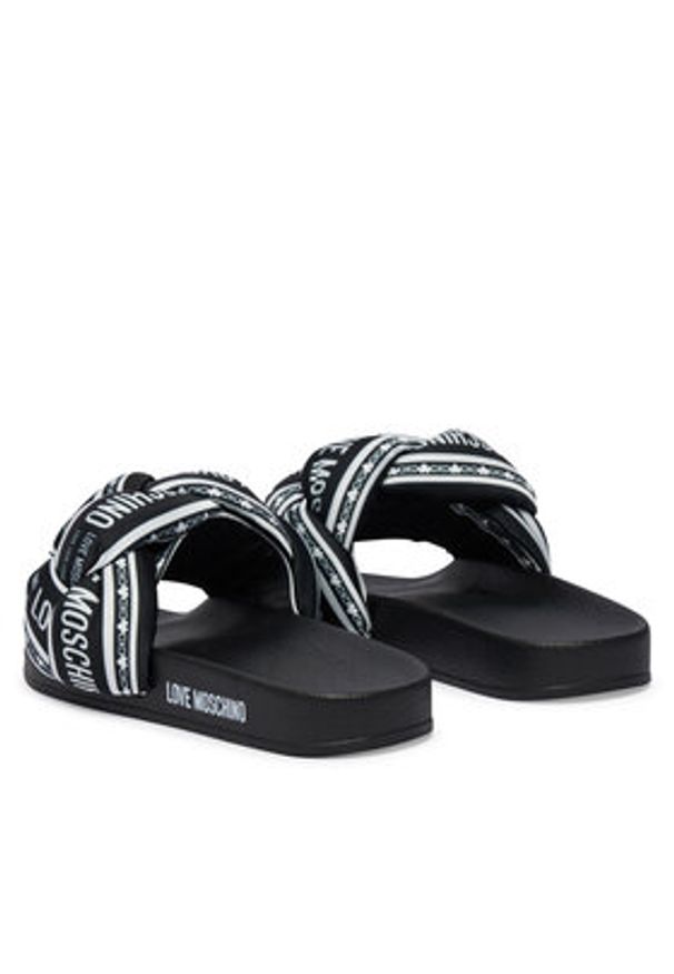 Love Moschino - LOVE MOSCHINO Klapki JA28312G0OIW300A Czarny. Kolor: czarny. Materiał: materiał