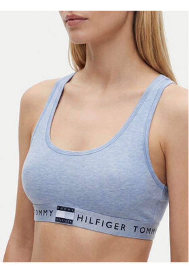 TOMMY HILFIGER - Tommy Hilfiger Biustonosz top UW0UW06221 Niebieski jasny. Kolor: niebieski. Materiał: bawełna