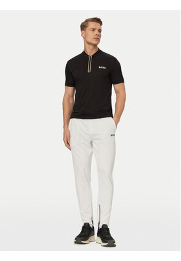 BOSS Polo Serve 3 50559206 Czarny Slim Fit. Typ kołnierza: polo. Kolor: czarny. Materiał: syntetyk
