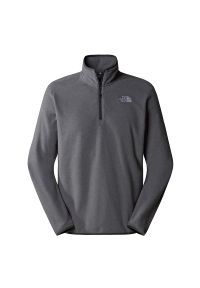 Bluza męska The North Face 100 Glacier 1/4 Zip Fleece 0A855W4HJ1 - szara. Kolor: szary. Materiał: dzianina, poliester, polar. Styl: klasyczny. Sport: narciarstwo