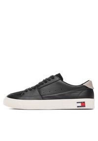 Tommy Jeans Sneakersy Vulcanized Ess EM0EM01106 Czarny. Kolor: czarny. Materiał: skóra