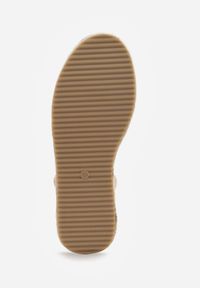 Born2be - Ciemnobeżowe Plecione Sandały Boho VICES ze Skrzyżowanymi Paskami Aqiaria. Okazja: na co dzień. Zapięcie: pasek. Kolor: beżowy. Materiał: len. Sezon: lato. Styl: boho #9