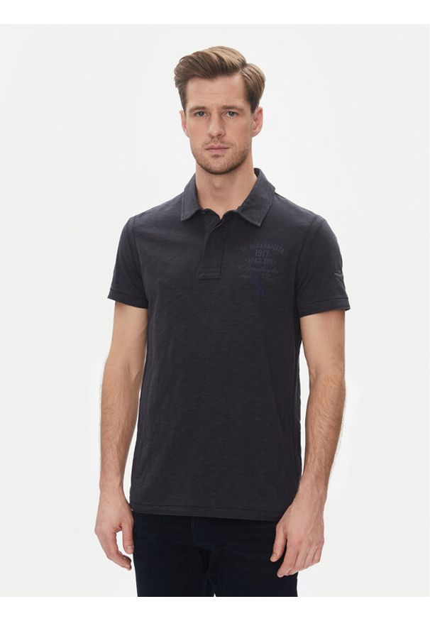 Aeronautica Militare Polo 251PO1857J680 Granatowy Regular Fit. Typ kołnierza: polo. Kolor: niebieski. Materiał: bawełna