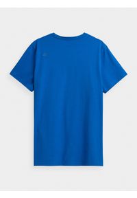 4f - T-shirt regular gładki męski. Kolor: niebieski. Materiał: bawełna. Wzór: gładki #2