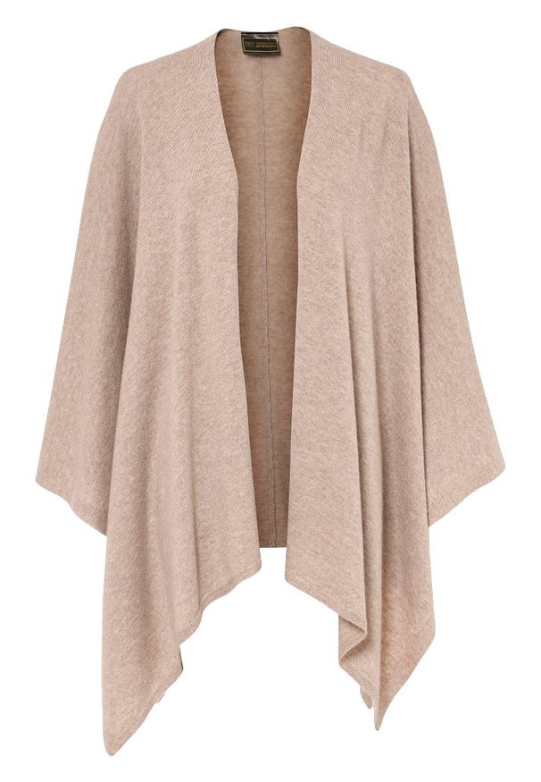 bonprix - Poncho wełniane z domieszką materiału Good Cashmere Standard®. Kolor: beżowy. Materiał: wełna, materiał