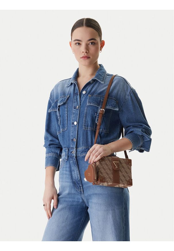 Guess Torebka J6RZ01 WK590 Brązowy. Kolor: brązowy