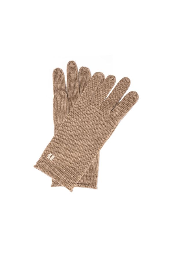 Ochnik - Kaszmirowe beżowe rękawiczki damskie. Kolor: beżowy. Materiał: kaszmir. Sezon: jesień, zima
