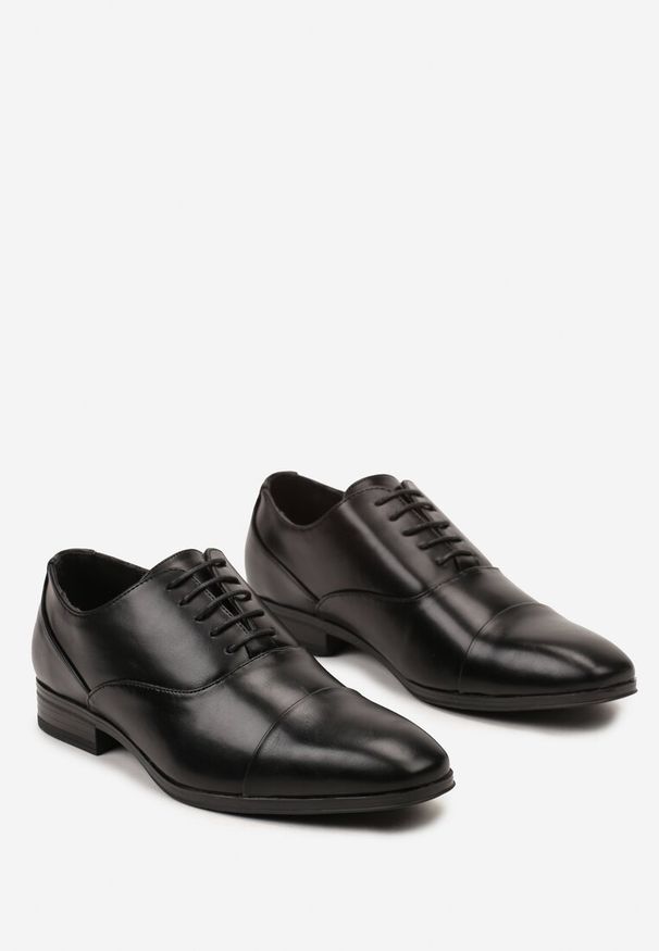 Born2be - Czarne Sznurowane Półbuty Eleganckie Wizytowe Veleirana. Nosek buta: okrągły. Zapięcie: sznurówki. Kolor: czarny. Materiał: materiał. Obcas: na obcasie. Styl: elegancki, wizytowy. Wysokość obcasa: niski