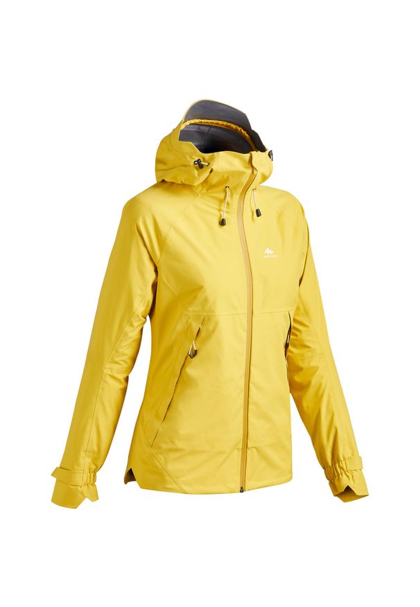 quechua - Kurtka turystyczna - MH500 WTP - damska. Kolor: pomarańczowy. Materiał: elastan, tkanina, materiał. Sport: wspinaczka