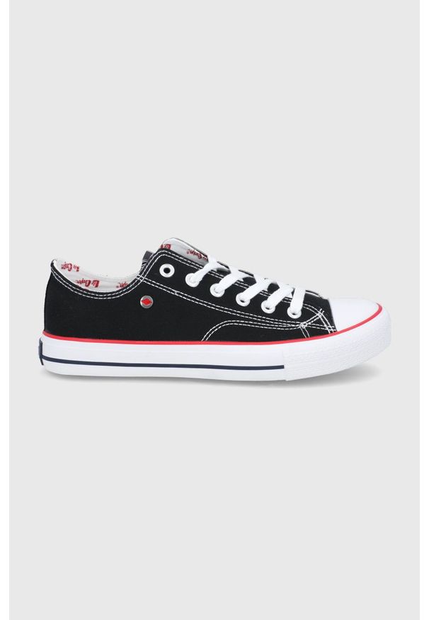 Lee Cooper tenisówki męskie kolor czarny. Nosek buta: okrągły. Kolor: czarny. Materiał: guma