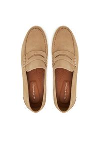 TOMMY HILFIGER - Tommy Hilfiger Mokasyny Nubuck P Loafer FM0FM05350 Beżowy. Kolor: beżowy. Materiał: nubuk, skóra