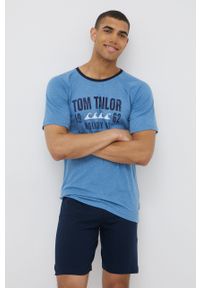Tom Tailor komplet piżamowy z nadrukiem. Kolor: niebieski. Wzór: nadruk