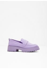 bonprix - Półbuty loafersy chunky. Kolor: fioletowy