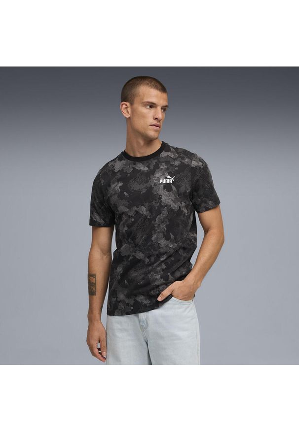 Puma - Męska koszulka Essentials Camo PUMA Black. Kolor: czarny. Sport: fitness